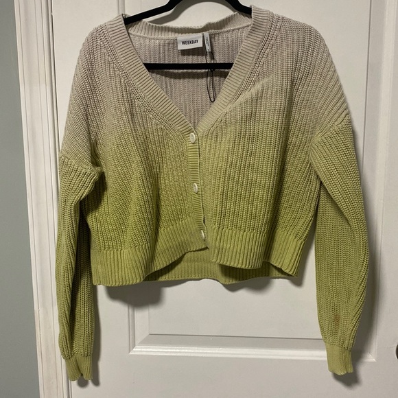 Weekday green ombré cardigan size S - Picture 1 of 4